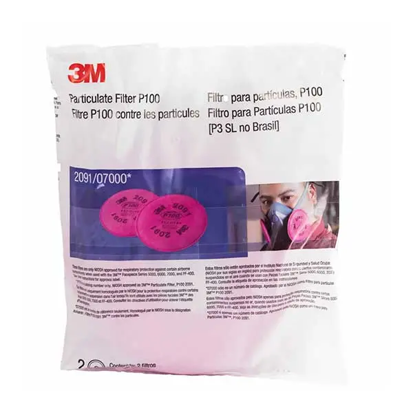 Filtro respiratorio 2091 P100 3M, protección contra polvo