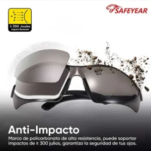 lente de seguridad negro sg003 con protección anti impacto