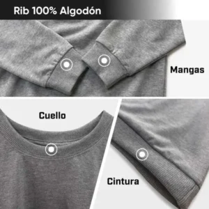 polo manga larga con rib en el cuello, manga y cintura