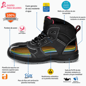 CALZADO DE SEGURIDAD PARA MUJER M-8516W- SAFETOE - Imagen 4